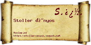 Stoller Ányos névjegykártya